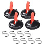 Lot de 4 crochets  ventouse - avec 8 crochets en s - pour la maison, l'atelier, le camping - convient ...