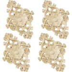 Lot de 4 d�corations en bois sculpt� pour meubles, mur, armoire, porte, d�coration, bricolage - sollbry ...