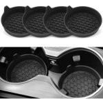 Lot de 4 dessous de verre universels antid�rapants en silicone pour voiture, porte - gobelet de voiture, ...