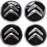 Lot de 4 enjoliveurs pour citroen c1 c3 c4 c5 c6 ds3 fregi jantes en alliage logo, 60 mm noir