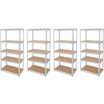 Oxeo - lot de 4 tagres modulables charges lourdes en mtal 5 plateaux - 875 kg