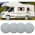 Lot de 4 housses de pneu, housses de protection de roue imperm�ables universelles pour caravane, remorque, ...