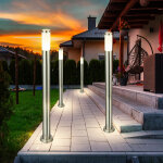 Etc - shop - lot de 4 lampadaires design extrieur ip44 lampadaires inox spots e27