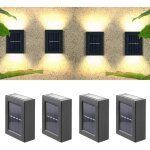 Lot de 4 lampes solaires d'ext�rieur ip65 �tanches � led avec marche / arr�t automatique, applique murale ...
