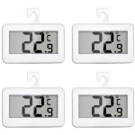 Lot de 4 mini thermom�tres num�riques pour r�frig�rateur avec alarme antigel, grand �cran lcd, fixation, ...