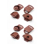 Lot de 4 paires (8 unit�s) avec guide rail en plastique brun. roulette placard porte coulissante armoire. ...