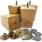 Lot de 4 pieds de canap� en bois - 8 cm - pieds de canap� carr�s - mid - century - pieds de rechange ...