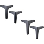 Lot de 4 pieds de canap� metal 10 cm, pieds de table basse m�tal charge jusqu'� 800 kg pied de meuble ...