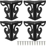 Lot de 4 pieds de meuble creux de 7, 6 cm, pieds de canap� en m�tal noir artistique, pieds de canap� ...
