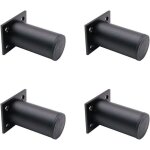 Lot de 4 pieds de meuble r�glables en alliage d'aluminium noir mat 38 x 80 mm pour table basse d'armoire, ...