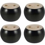Lot de 4 pieds de meuble ronds en bois de 5 cm de hauteur pour canap�, lit, fauteuil, armoire, avec vis ...