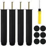 Lot de 4 pieds pour sommier � lattes, pied reglable pour meuble, pieds de sommier support � lattes, pieds ...