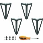 Lot de 4 pieds de table en m�tal noir - pieds de meubles interchangeables - pour table basse / tv / canap� ...