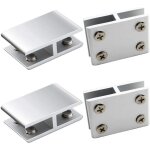 Lot de 4 pince � verre clips a verre en alliage d'aluminium pour fixation de verre sur les deux c�t�s ...