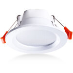 Lot de 4 plafonniers encastr�s � led ip65 �tanche 5 w blanc chaud rond spot encastrable, plastique, blanc ...