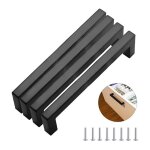 Lot de 4 poignee de meuble cuisine noir, 320 mm acier inoxydable poign�es morden carr�e meubles, pour ...