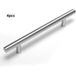 Lot de 4 poign�es de porte en acier inoxydable (400 x 10 x 32 mm), poign�es de tiroir pour meubles de ...
