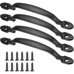 Lot de 4 poign�es de porte d'armoire, poign�es de meubles, poign�es de porte d'armoire de cuisine noires, ...
