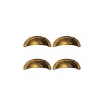 4 poignées de meuble laiton doré vieilli, coquille gm 4 poignées de meuble laiton doré vieilli, coquille gm