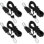 Lot de 4 poulies avec tendeur de corde, cliquet avec corde de 5 m, tendeur de tente, haubans avec frein ...