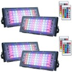 Jamais utilis�]lot de 4 projecteurs led rvb � intensit� variable pour ext�rieur, �tanches ip66 avec t�l�comman ...