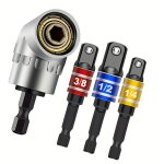 Lot de 4 rallonges de perceuse �lectrique outils � main �lectriques de qualit� impact, jeu d'extension ...