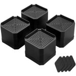 Lot de 4 rehausseurs pieds de lit, r�glables 7, 5?11 cm, antid�rapants & amortissants, pour canap�, lit ...