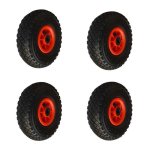 Htr - lot 4 roues gonflable diable 260x85mm (3. 00 - 4)  rouleaux alsage 20mm charge 405kg