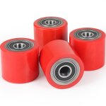 Lot de 4 roues de transpalette polyur�thane 80 x 70 mm, axe 20mm charge maximale 600 kg avec pour transpalette ...