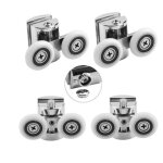 Lot de 4 roulettes doubles pour porte de douche coulissante ? roues de 23 mm en alliage de zinc ? roulements ...