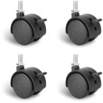 Lot de 4 roulettes pivotantes de 1, 5 pouce avec frein de blocage et tige filet�e m�trique pour table, ...