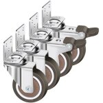 Lot de 4 roulettes pivotantes 50mm, 100kg roulettes pour meubles, type l roue pour meuble avec frein ...