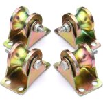 Lot de 4 roulettes de rail en u de 3 cm en plaqu� zinc pour portes coulissantes, chariots m�caniques ...