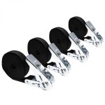 Lot de 4 sangles d'arrimage � cliquet - 25 mm x 5 m - noir - linxor
