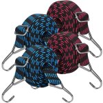 Lot de 4 sangles �lastiques r�glables avec crochets, sangles de fixation plates, id�ales pour s�curiser ...