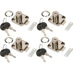 Lot de 4 serrures de meuble 40 x 40 mm � visser pour portes de meubles et tiroirs - kotarbau