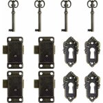 Vurahome - lot de 4 serrures de placard antiques en alliage de zinc vieilli avec 4 boutons de tiroir ...