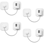 Lot de 4 serrures de r�frig�rateur � code carr�, serrure de s�curit� pour enfants, serrure d'armoire, ...