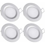 Lot de 4 spots led encastrables 12v ? trou 58 - 65mm ? 3w 3200k blanc chaud ? aluminium ultra mince pour ...
