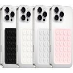 Lot de 4 supports adh�sifs en silicone pour coque de t�l�phone, supports � coller (noir et blanc, semi ...