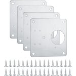 Lot de 4 supports de charni�res inox avec trous, quincaillerie de placards pour cuisine et portes, charni�res ...