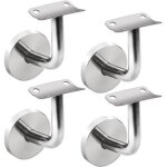 Lot de 4 supports de main courante en acier inoxydable pour rampe d'escalier en bois, main courante pour ...