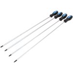 Lot de 4 tournevis torx longs 450 mm t15 t20 t25 t30 ? acier chrome - molybd�ne ? poign�e antid�rapante ...
