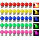 Lot de 40 ampoule led couleur b22 3w �quivalente 30w 300lm ac 220v b22 ba�onnette ampoules guirlande ...