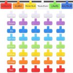 Lot de 40 �tiquettes pour c�bles r�seau multicolores, adh�sives avec attaches en nylon pour la gestion ...