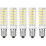 Lot de 5 ampoules led e14 pour hottes de cuisine, 9 w, blanc froid (6000 k), 220 - 230 v ca, non dimmables, ...