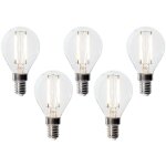 Lot de 5 ampoule led e14 � intensit� variable p45 verre transparent 3w 250 lm 2700k - luedd