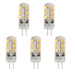 Lot de 5 ampoules led g4 dc12v, ampoules cristal, blanc chaud, compatibles avec les lampes domestiques ...