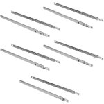 Lot de 5 jeux de coulisses pour tiroirs, roulement � billes, hauteur 17mm, profondeur 310mm, sortie partiel, ...