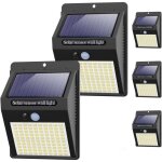 Lot de 5 lampes solaires d'ext�rieur ulisem, 3 modes, d�tecteur de mouvement, 100 led, �tanches, �clairage ...